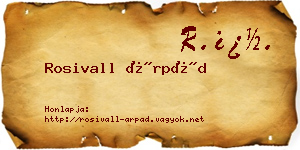 Rosivall Árpád névjegykártya