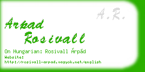 arpad rosivall business card