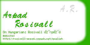arpad rosivall business card